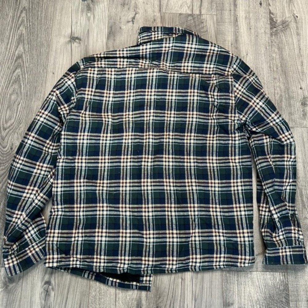 Boston Traders NWT Women's Size XL Oversized Green Plaid Sherpa Lined Shacket - Picture 10 of 10